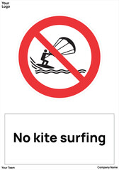 warning sign No kite surfing standard iso 7010