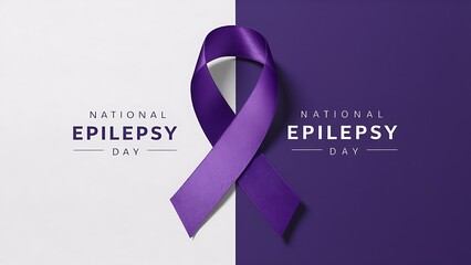 Epilepsy Day, National Epilepsy Day, with purple ribbon. National Epilepsy Day Poster, Epilepsy Day Poster,  
