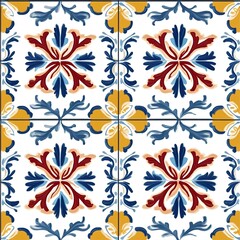 seamless pattern sicilian tile design