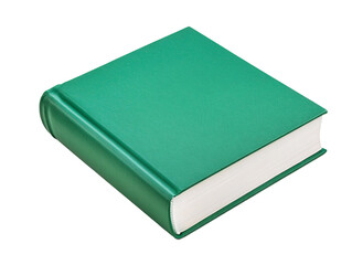 a green book with white pages