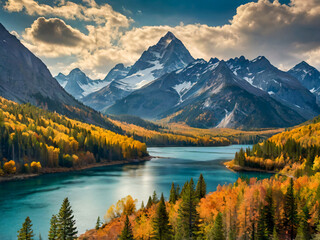 Fototapeta premium autumn in the mountains