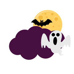 Halloween Moon and Cloud