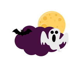 Halloween Moon and Cloud