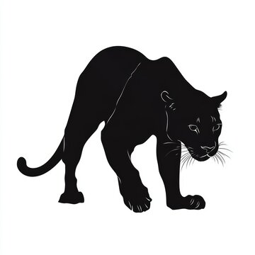 recommend clip art: Black panther silhouette on white background.