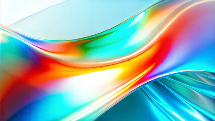Fototapeta premium Abstract background with smooth wavy lines and bright blue, green, orange, and red color gradients