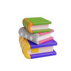 pile of books 3d render