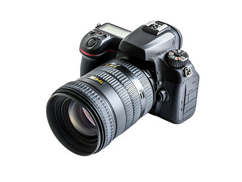a black camera with a large lens