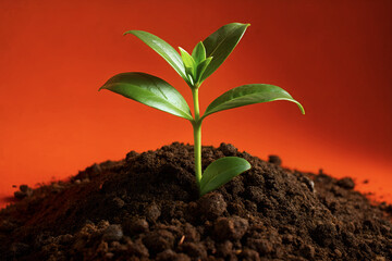 Plant growing from soil