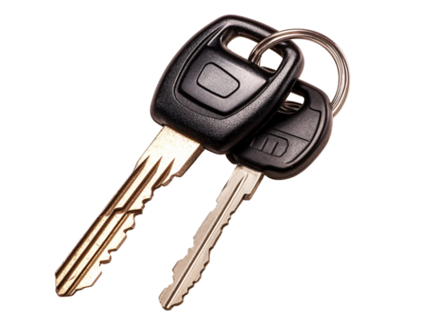 a set of keys on a white background