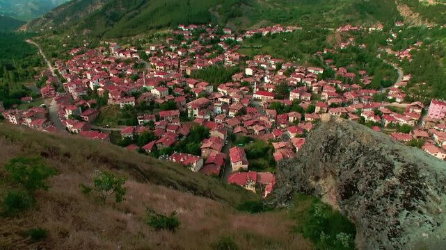 The city built in the valley between the mountains, Iskilip Corum Turkey