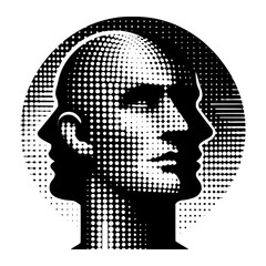 humanoid with two silhouette design