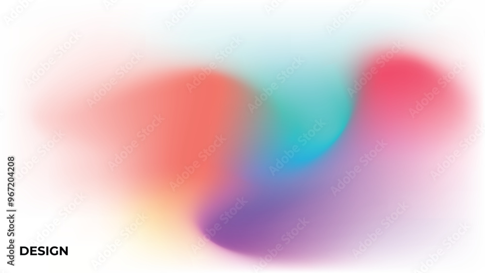 Wall mural abstract vibrant gradient mesh background vector. saturated colors blurred fluid texture for modern 