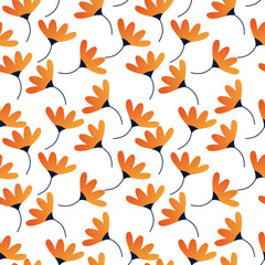 Floral Botanical seamless patern for background, fabric, or wallpaper. Beautiful pattern for fashion. Vector Eps