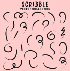 Set of hand drawn doodle abstract scribble. Vector design elements.