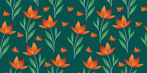 Floral Botanical seamless patern for background, fabric, or wallpaper. Beautiful pattern for fashion. Vector Eps
