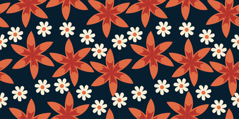 Floral Botanical seamless patern for background, fabric, or wallpaper. Beautiful pattern for fashion. Vector Eps