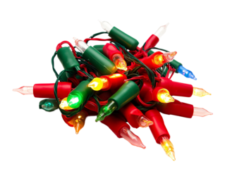 a group of christmas lights