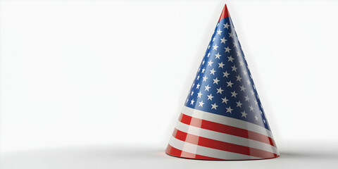 Fototapeta premium Party hat in the shape of the American flag , celebration, USA, patriotism