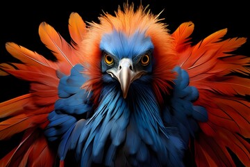 Fototapeta premium portrait of 3d colorful eagle