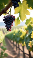 ripe grapes hanging vine vineyard