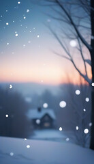 Naklejka premium snow falls softly creating dreamy ethereal effect