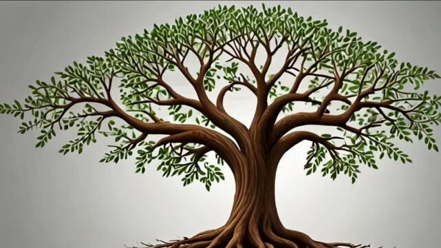 tree with leaves on white background