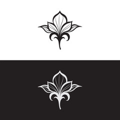 flower plant outline illustration design,black and white line art drawing,Generative Ai