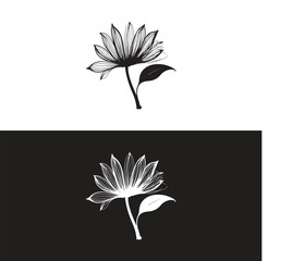 flower plant outline illustration design,black and white line art drawing,Generative Ai