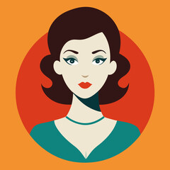 woman face vector retro beauty illustration