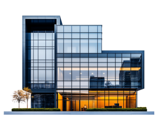 a building with glass windows