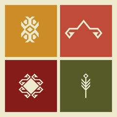 Traditional Turkish carpet and rug patterns. Anatolian motifs symbolizing fertility.