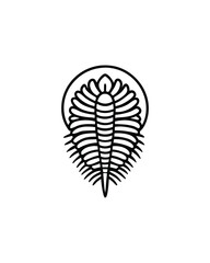 A hyper realistic illustration of a trilobite fossil, with intricate details and a white background.