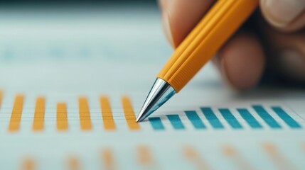 Close up view of a person s hands highlighting and reviewing key metrics and data points on a printed analytics report for in depth business analysis and strategic planning