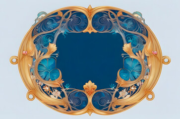 Art Nouveau floral frames, corners, and borders.