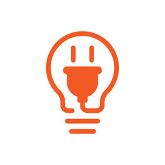 Electrical power plug logo. Current and voltage symbol.
