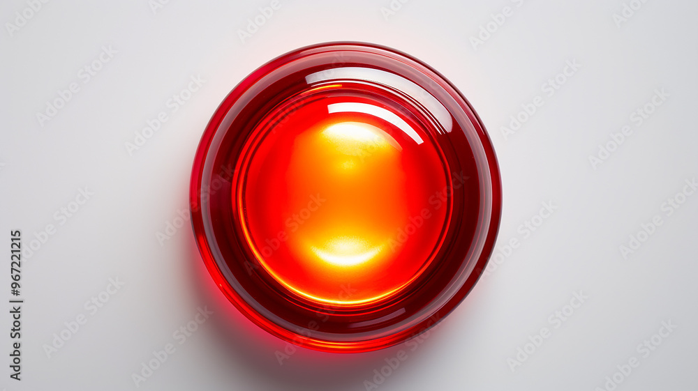 Poster red light fluorescent button isolated on the background of computer graphics website design