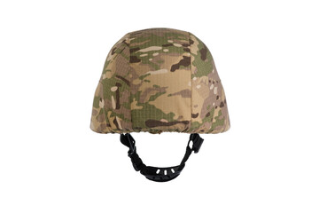 camouflage military helmet white background