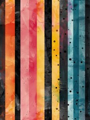 Fototapeta premium Pastel chaotic striped background with dots, modern european ink painting, matte abstract background