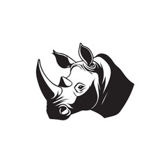Obraz premium Rhinoceros in cartoon, doodle style . Image for t-shirt, web, mobile apps and ui. Isolated 2d vector illustration in logo, icon, sketch style, Eps 10, black and white. AI Generative