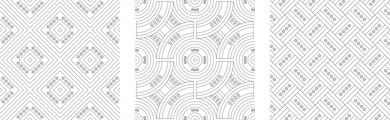 set of chicago city flag pattern outline. star background. vector illustration