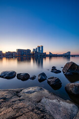 sunset over the city