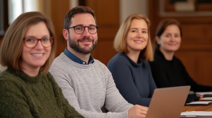 A team of marketing professionals analyzing customer feedback data to refine their marketing messages campaigns and overall business strategies for optimized growth and success