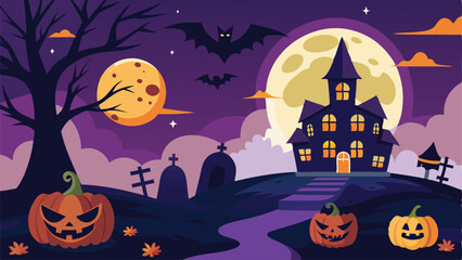 Spooky Halloween Vector Background Illustration	
