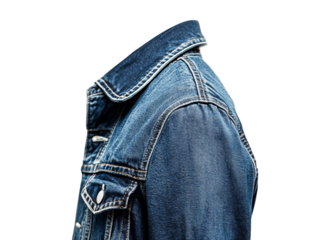 a close up of a denim jacket