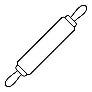 black and white rolling pin clip art preview