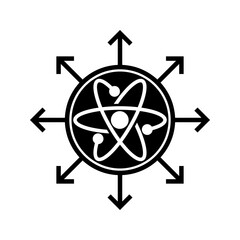 atomic molecule and nuclear energy illustration icon vector