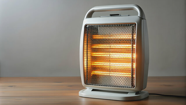 Portable electric heater with halogen light for additional warmth and illumination