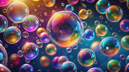 Background with colorful bubbles floating in the air, bubbles, background, abstract, texture, sphere, round, glossy, vibrant