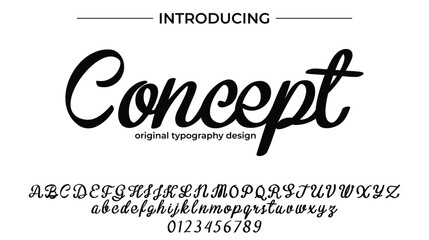 Concept Font Stylish brush painted an uppercase vector letters, alphabet, typeface