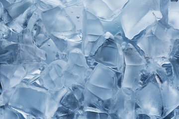 Processed collage of blue cold cracked ice surface texture. Background for banner, backdrop